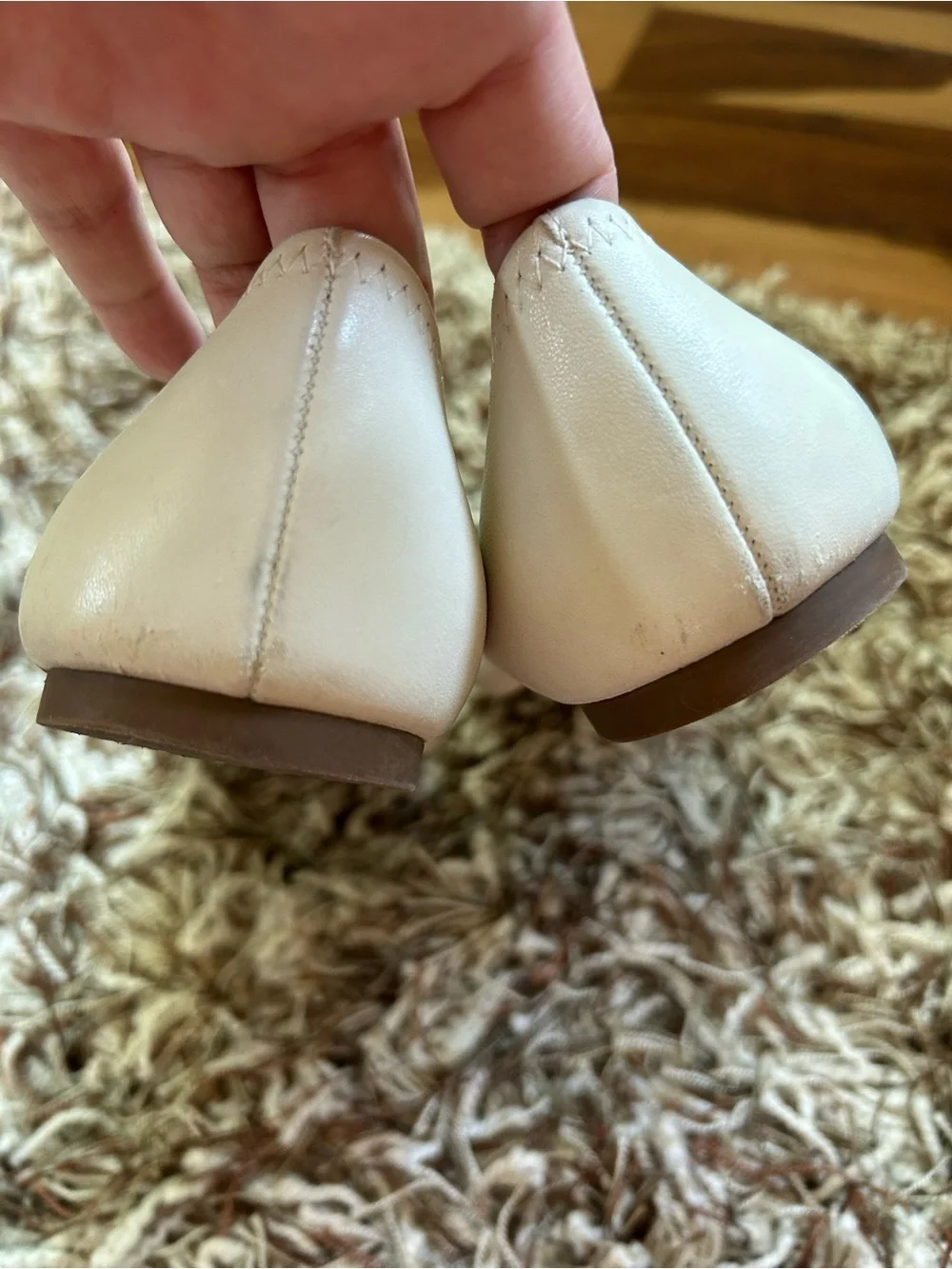 Tory Burch Cream Leather Flats Size 9.5